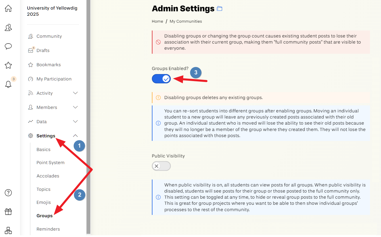 Automatic Group Creation in Yellowdig Using Canvas Groups or Sections