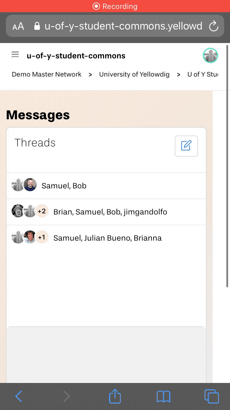 GIF demonstrating Other Messaging Functions 1 through 4