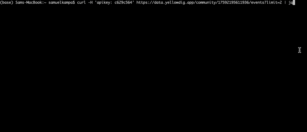 GIF showing curl API call and JSON result