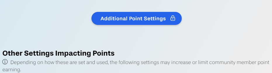 additional points settings button