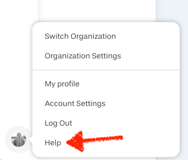Help button (under User Options) inside Yellowdig